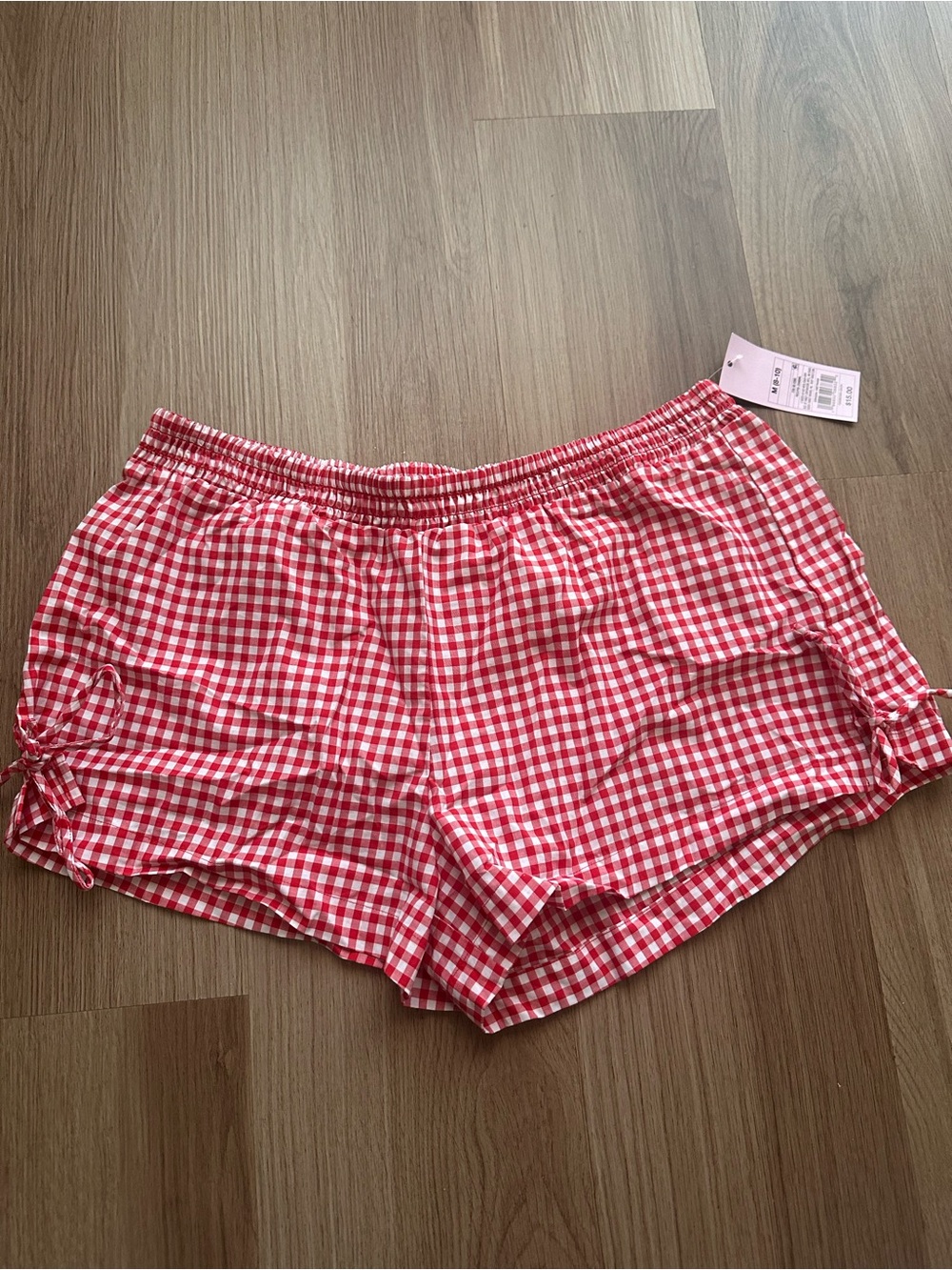 Target Red and White Gingham Women’s Elastic Waist Shorts